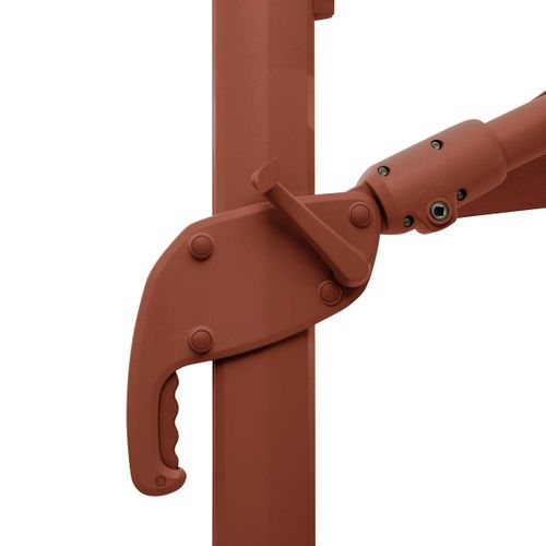 Parasol Déporté Rectangulaire Inclinable Melhia 4x3 M Acajou/lin