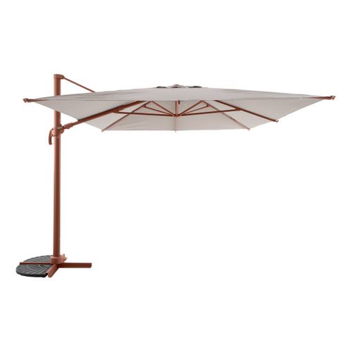 Parasol Déporté Rectangulaire Inclinable Melhia 4x3 M Acajou/lin