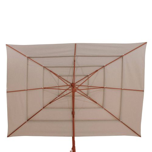 Parasol Déporté Rectangulaire Inclinable Melhia 4x3 M Acajou/lin
