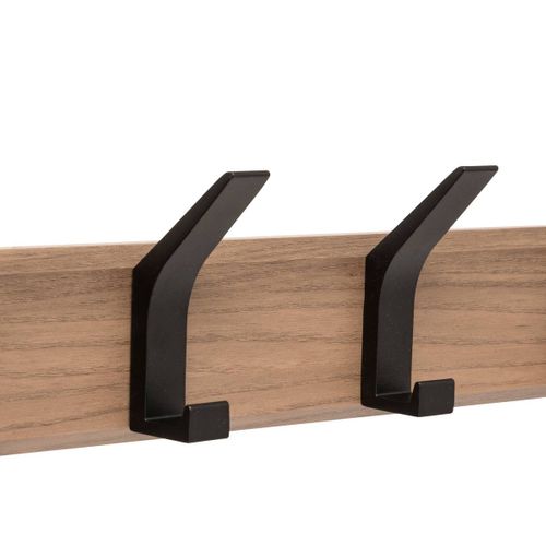 Patère Ziny 4 Têtes L45cm Bois Clair Noir