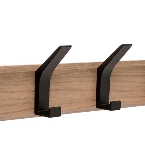 Patère Ziny 4 Têtes L45cm Bois Clair Noir