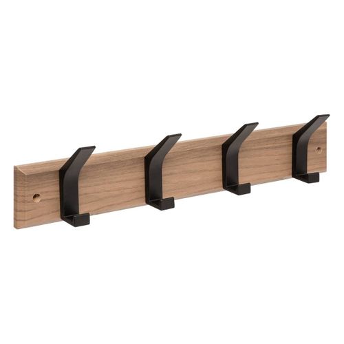 Patère Ziny 4 Têtes L45cm Bois Clair Noir
