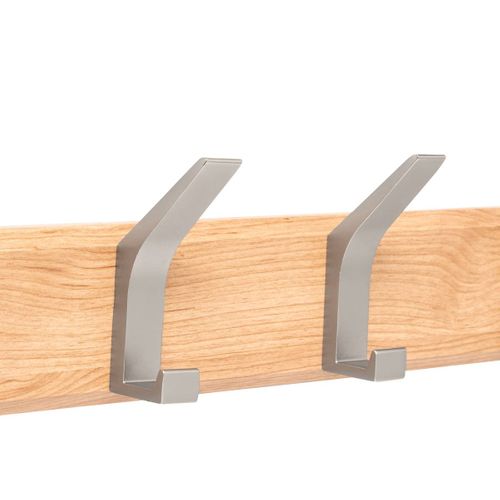 Patère Ziny 4 Têtes L45cm Bois Clair Gris