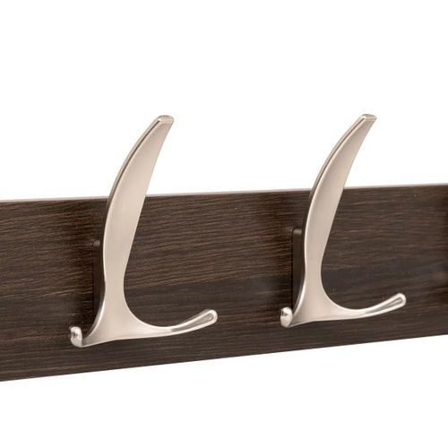 Patère Aly 4 Têtes L45cm Bois Foncé Gris