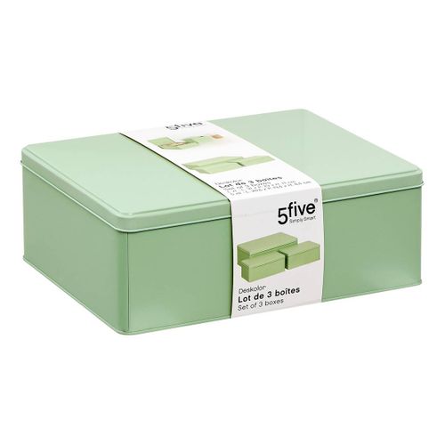 Lot De 3 Boîtes Deskolor Vert Clair