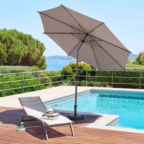 Parasol Droit Rond Inclinable Loompa 3m Café