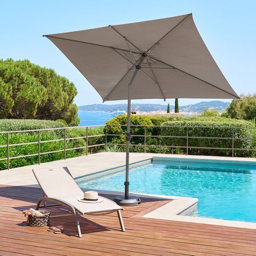 Parasol Droit Rectangulaire Inclinable Loompa 3x2m Café