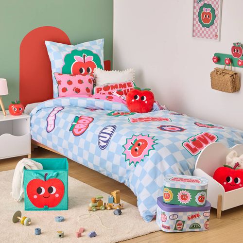 Parure De Lit Enfant Chacha 140x200 Cm Bleu Et Rose