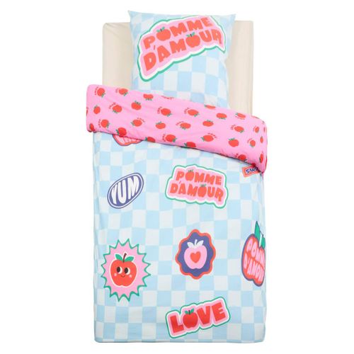 Parure De Lit Enfant Chacha 140x200 Cm Bleu Et Rose