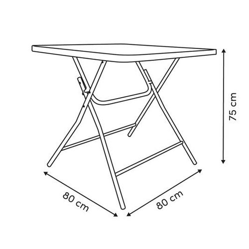 Table Pliante 4 Places Flexy Plus 80x80cm Noir