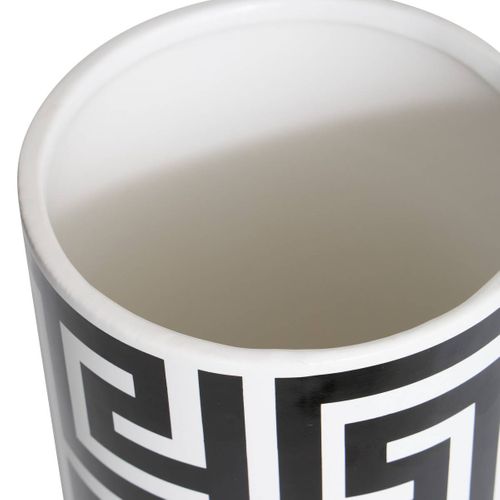 Vase Reso 12x12x26cm Noir Et Blanc