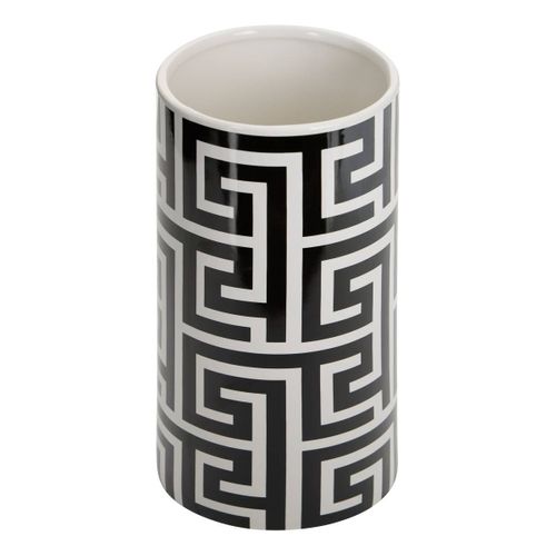 Vase Reso 12x12x26cm Noir Et Blanc