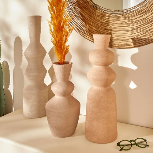 Vase Totem Ezia 15x15x48cm Marron Tonka