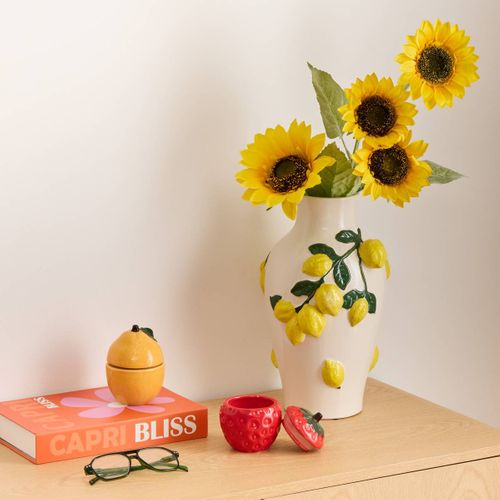 Vase Fruity Citrons 22,5x20x32,6cm Blanc