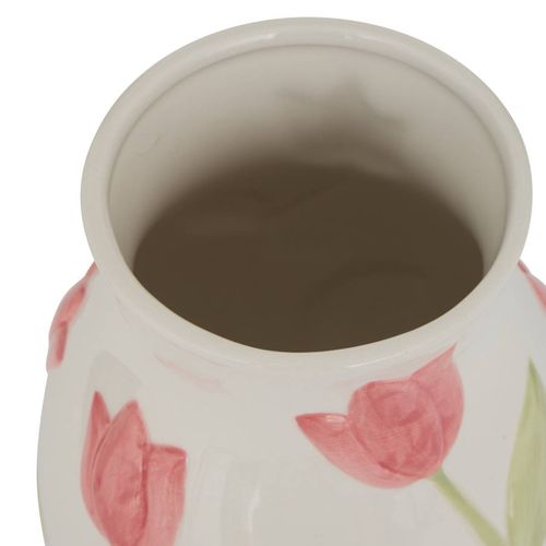 Vase Fleur De Rose Motif Tulipe 15,7x15,7x21cm