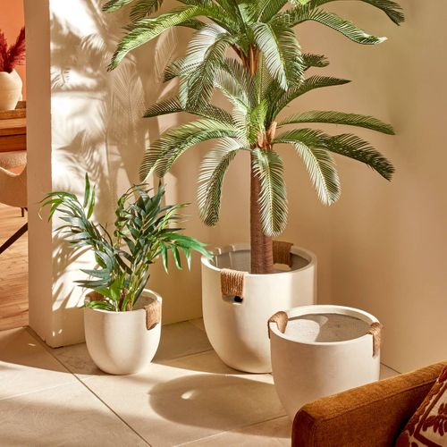 Set De 3 Pot De Fleurs Sien 47x40,5x47 Cm Blanc