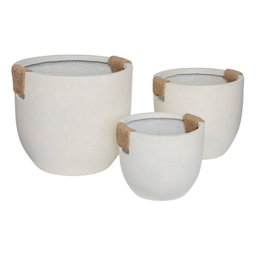 Set De 3 Pot De Fleurs Sien 47x40,5x47 Cm Blanc