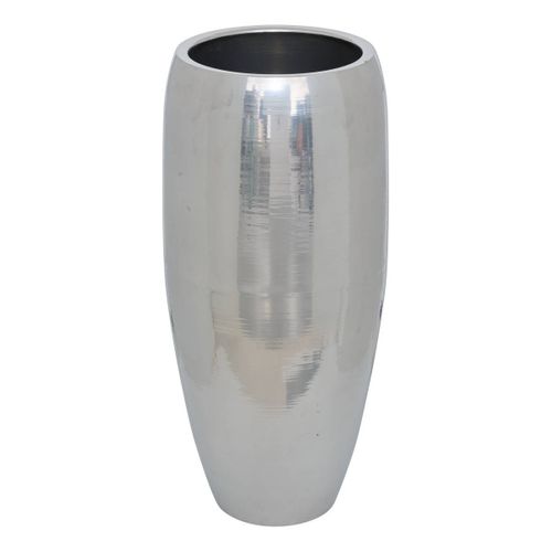 2 Caches-pot Reso En Acier 33x33x70cm Argent