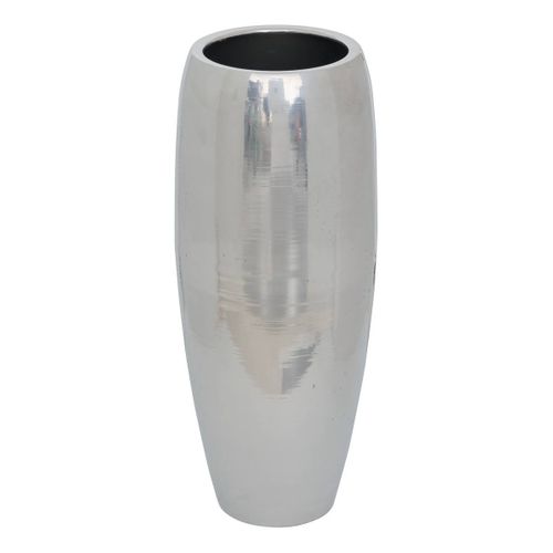 2 Caches-pot Reso En Acier 33x33x70cm Argent