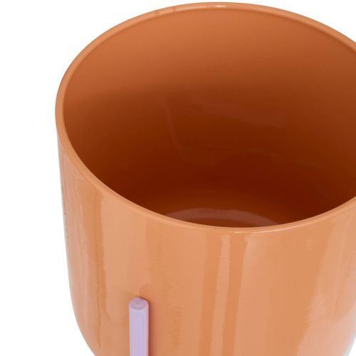 Set De 2 Caches-pot Pool 19x19x60cm Blanc Et Orange