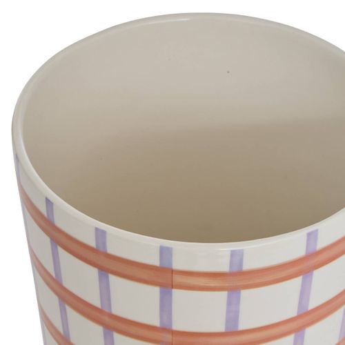 Set De 2 Pots De Fleurs Pool En Dolomite 22,3x22,3x24,5cm Orange Et Violet