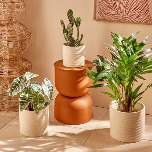 Set De 3 Pot De Fleurs Elly En Grès 25x25x21,5cm