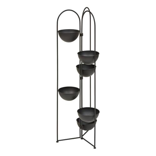 Porte-plante Reso 6 Places En Acier 38x42x124cm Noir