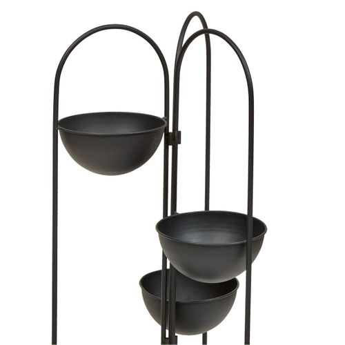 Porte-plante Reso 6 Places En Acier 38x42x124cm Noir