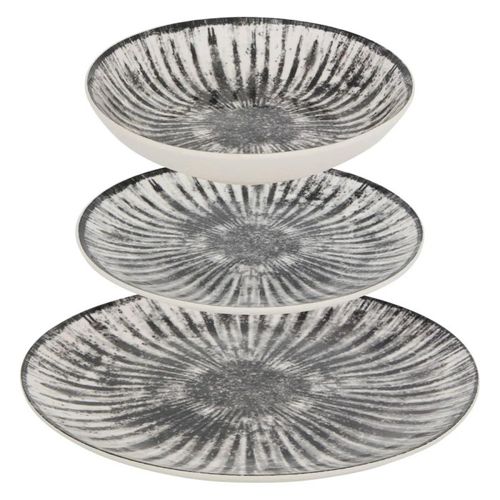 Service De Table 12 Pièces "lucie" 26cm Gris