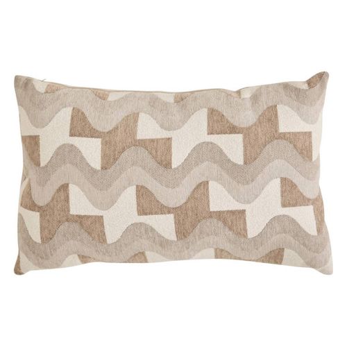 Coussin En Jacquard Chenillé "floe" 38x58cm Beige