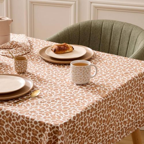 Nappe En Coton "leopardi" 150x250cm Beige
