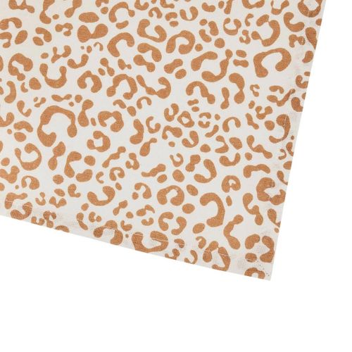 Lot De 4 Serviettes De Table "leopardi" 40x40cm Beige