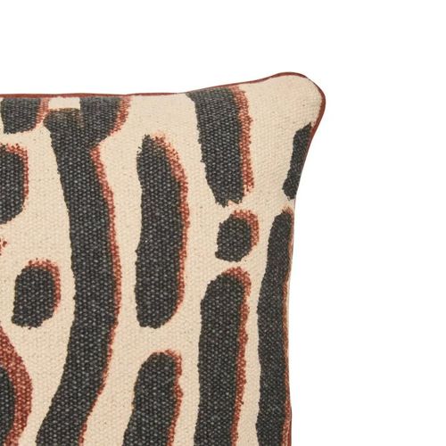 Coussin Déco à Motifs "wonja" 30x40cm Noir