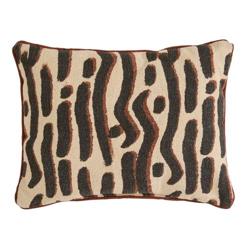 Coussin Déco à Motifs "wonja" 30x40cm Noir