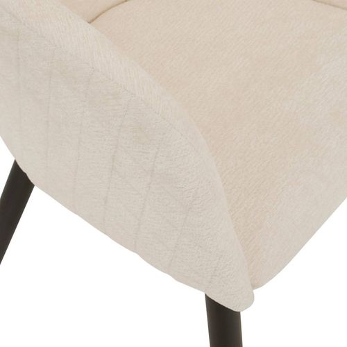 Fauteuil Repas Tissu Chenille Ivoire Marlo Atmosphera