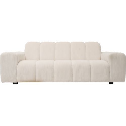 Canapé Fixe En Tissu Côtelé Palma - 3 Places - Ivoire