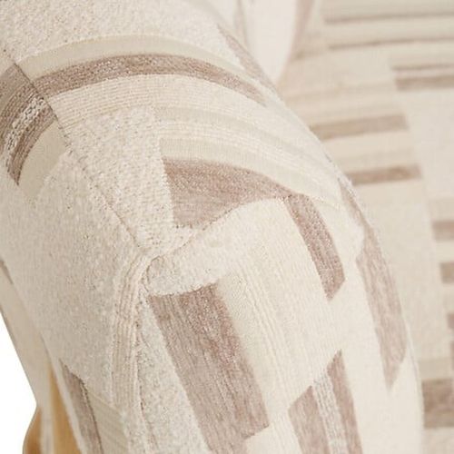 Fauteuil En Chenille Avec Pieds En Bois Effet Naturel Calix - Beige