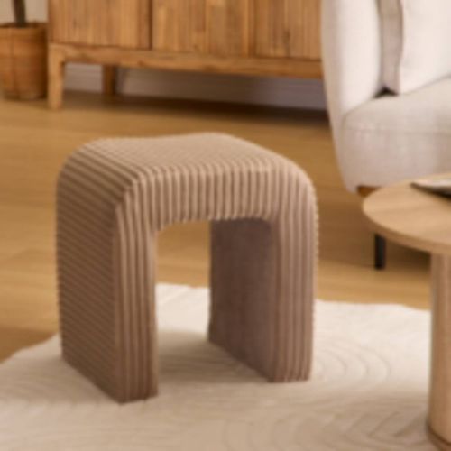 Pouf Velours Côtelé Sevi Beige