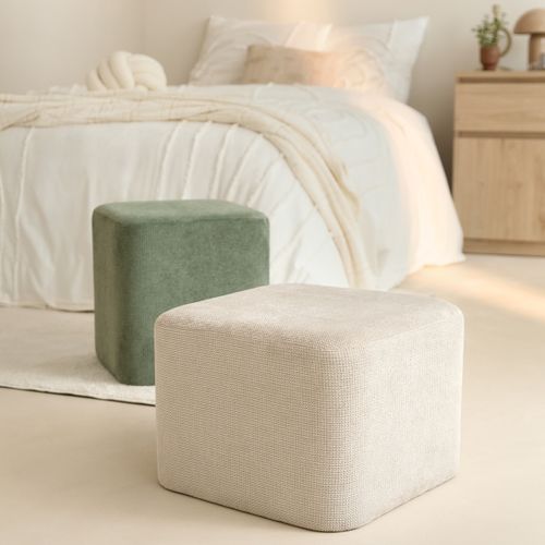 Lot de 2 poufs DOKI Gris - vert