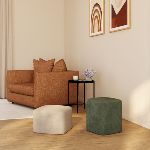 Lot de 2 poufs DOKI Gris - vert
