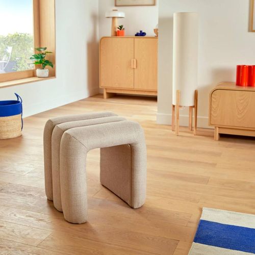 Pouf Pont Sisco 43 Cm Tissu Argile