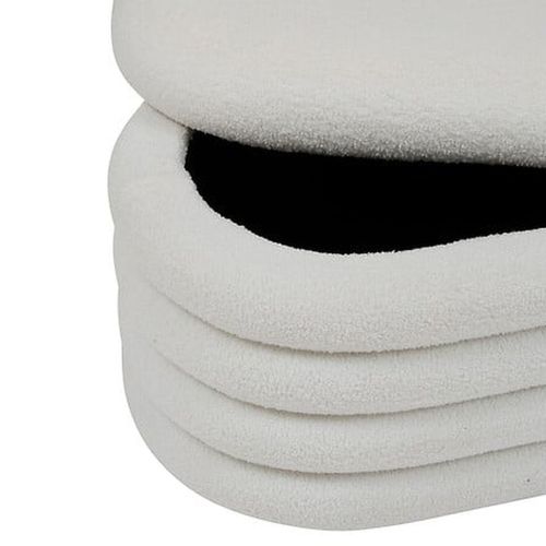 Banc Coffre En Bouclette Giulia - Blanc