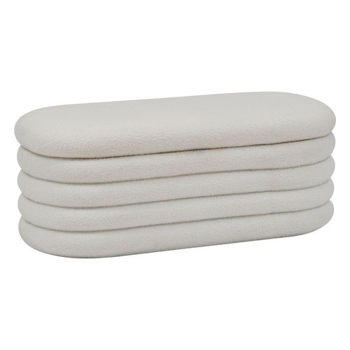 Banc Coffre En Bouclette Giulia - Blanc