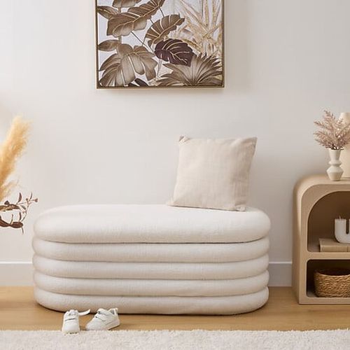 Banc Coffre En Bouclette Giulia - Blanc