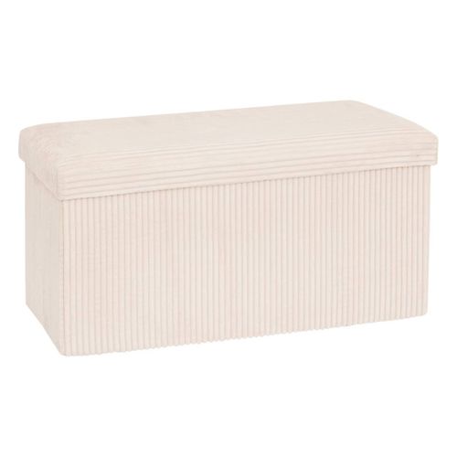 Pouf Pliant Double Arum Côtelé 76 X 38 Cm Ivoire