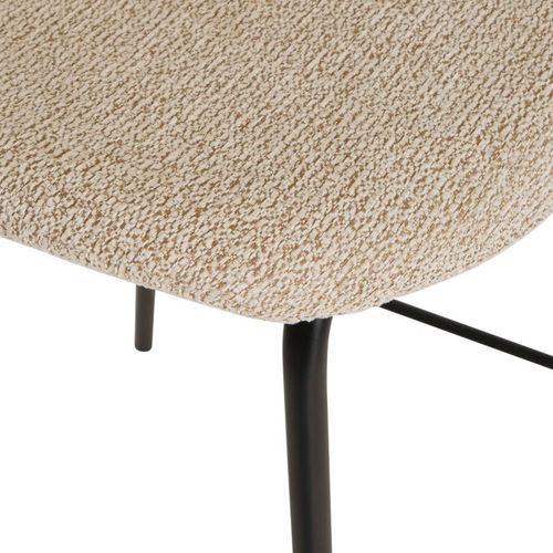 Tabouret De Bar Vladi Tissu Beige Bouclette Atmosphera