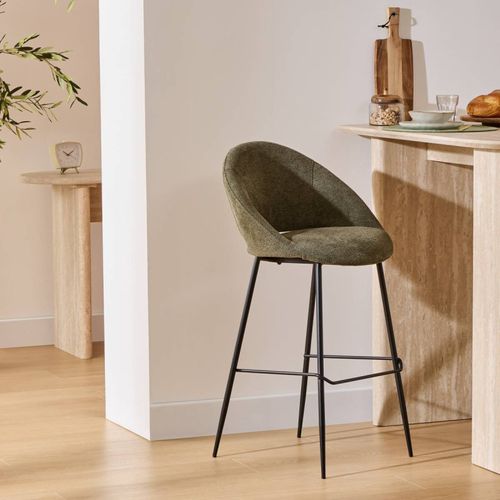 Tabouret De Bar Amago Haut Tissu Vert Cèdre