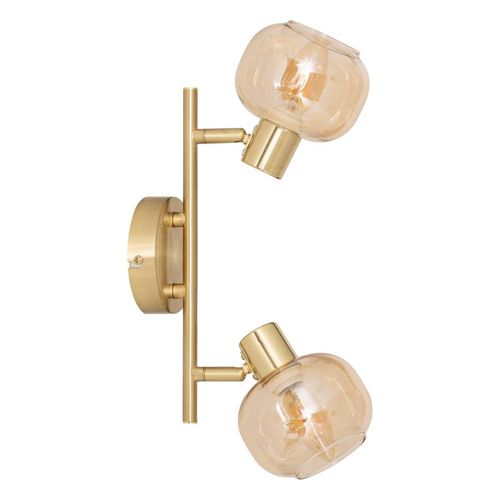 Applique 2 Lampes Pilia Métal Doré Et Verre Atmosphera