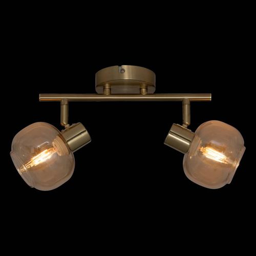 Applique 2 Lampes Pilia Métal Doré Et Verre Atmosphera