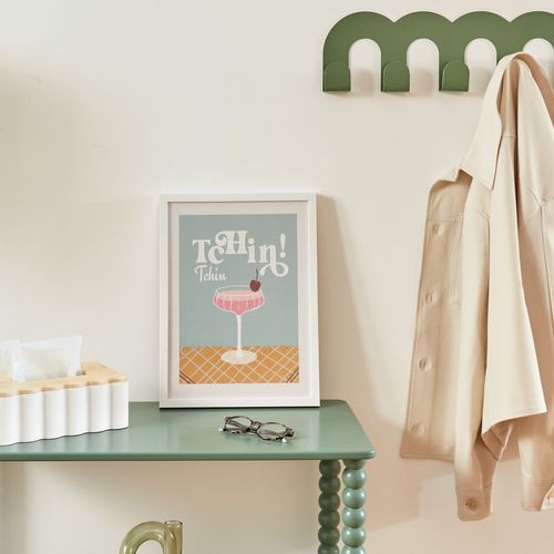 Affiche Encadrée Tchin Tchin - 30 X 40 Cm - Bleu Clair